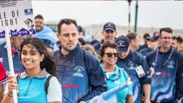 Members of Team Isle of Wight walk in parade