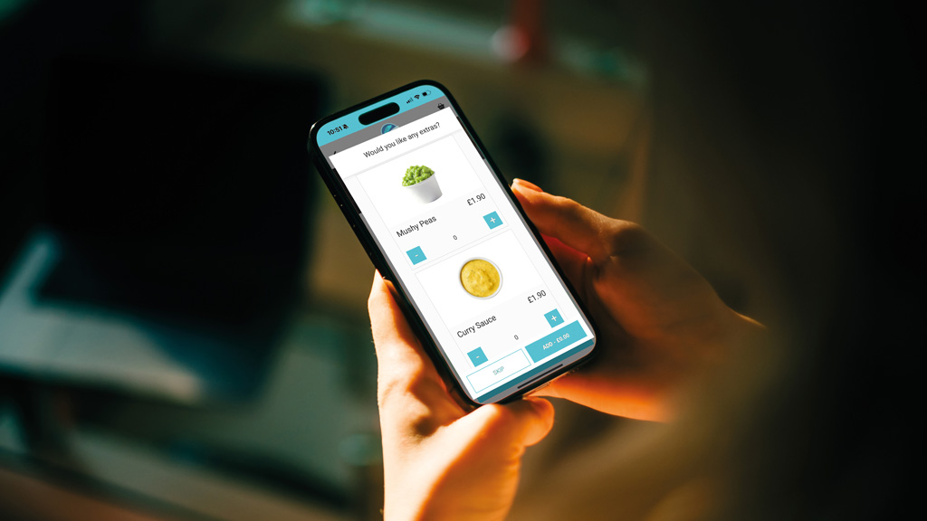 Customer ordering fish and chips on TouchTakeaway