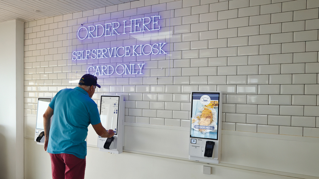 Fish and chip shop menu on SelfService kiosk