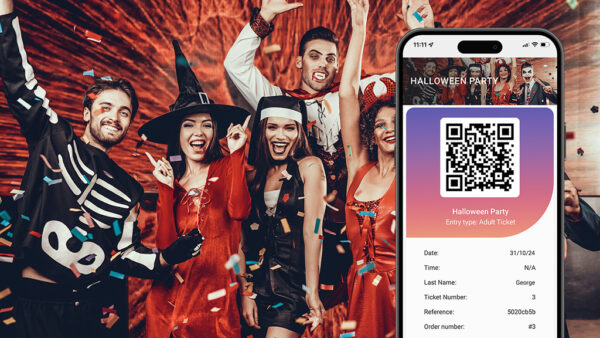 Halloween themed ticketing on phone