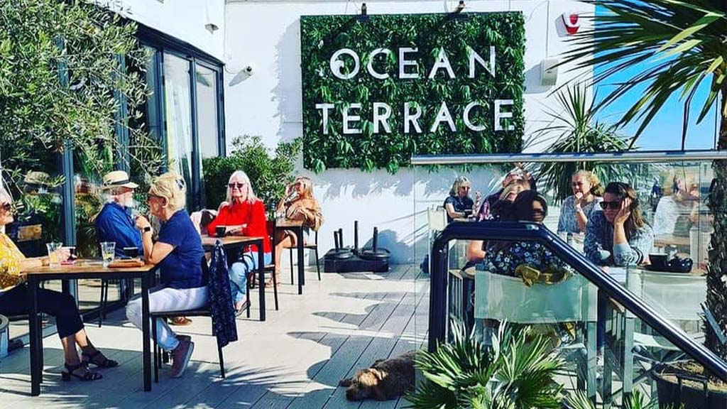 outdoor terrace seating at Ocean Room cafe