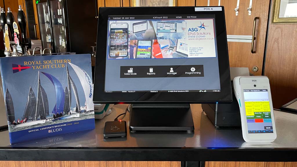 An ICRTouch TouchPoint till at the bar of the Royal Southern Yacht Club