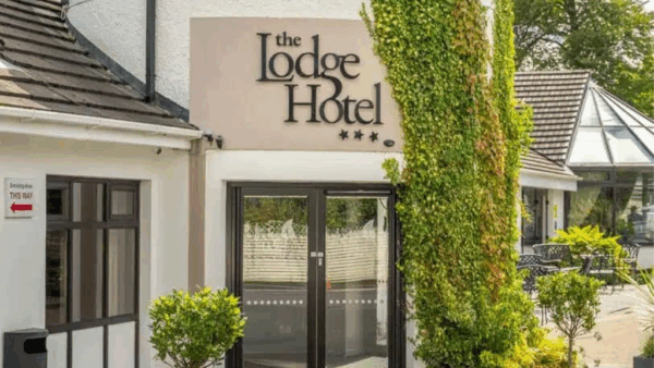 The lodge hotel front door