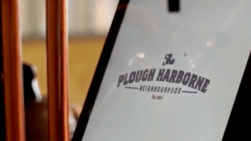 The Plough Harborne pub branded till screen